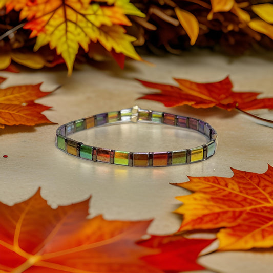 Autumn Road Stretch Tila Bracelet - girlinpinkskirt shop