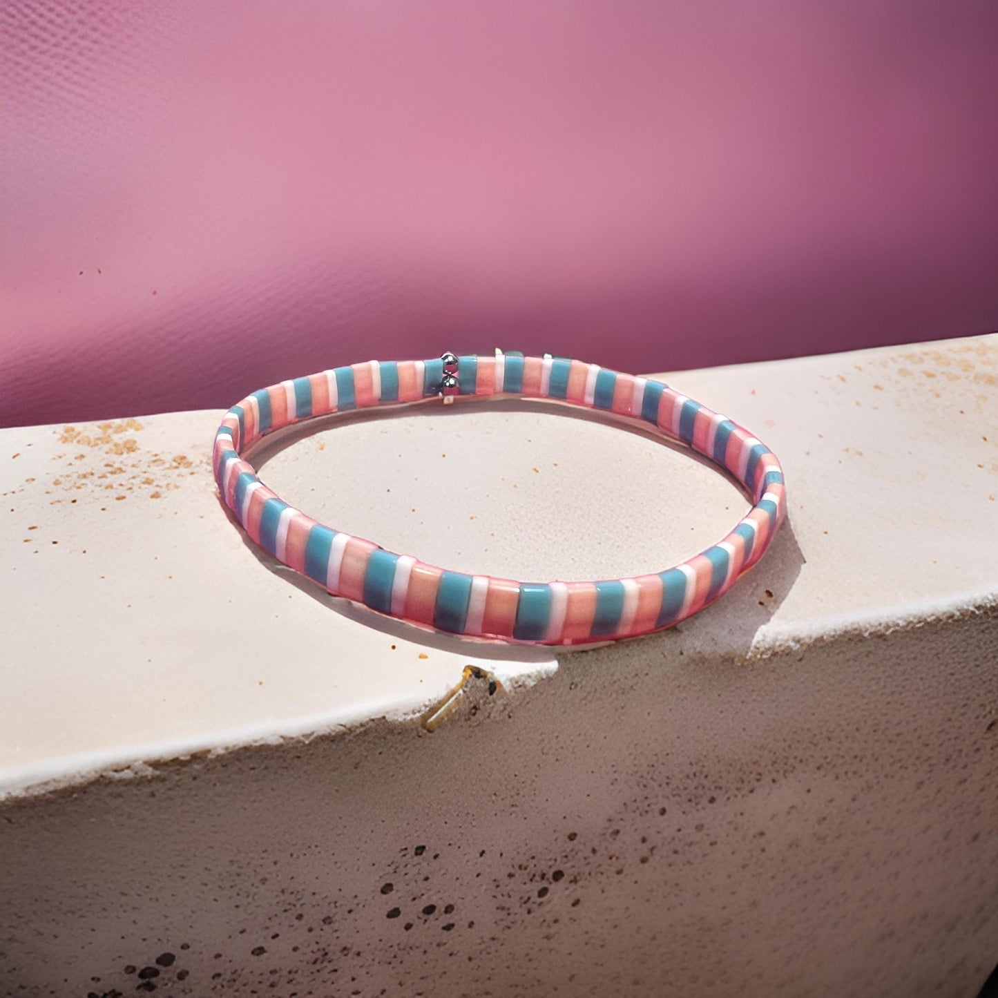 Silky Pastel Stretch Tila Bracelet - girlinpinkskirt shop