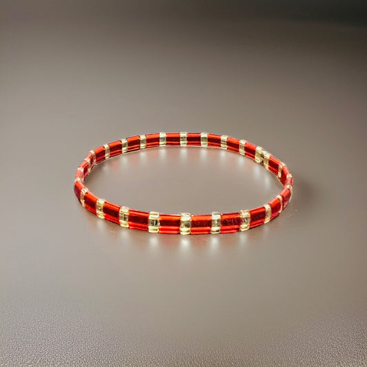 Red Rays Tila Bracelet