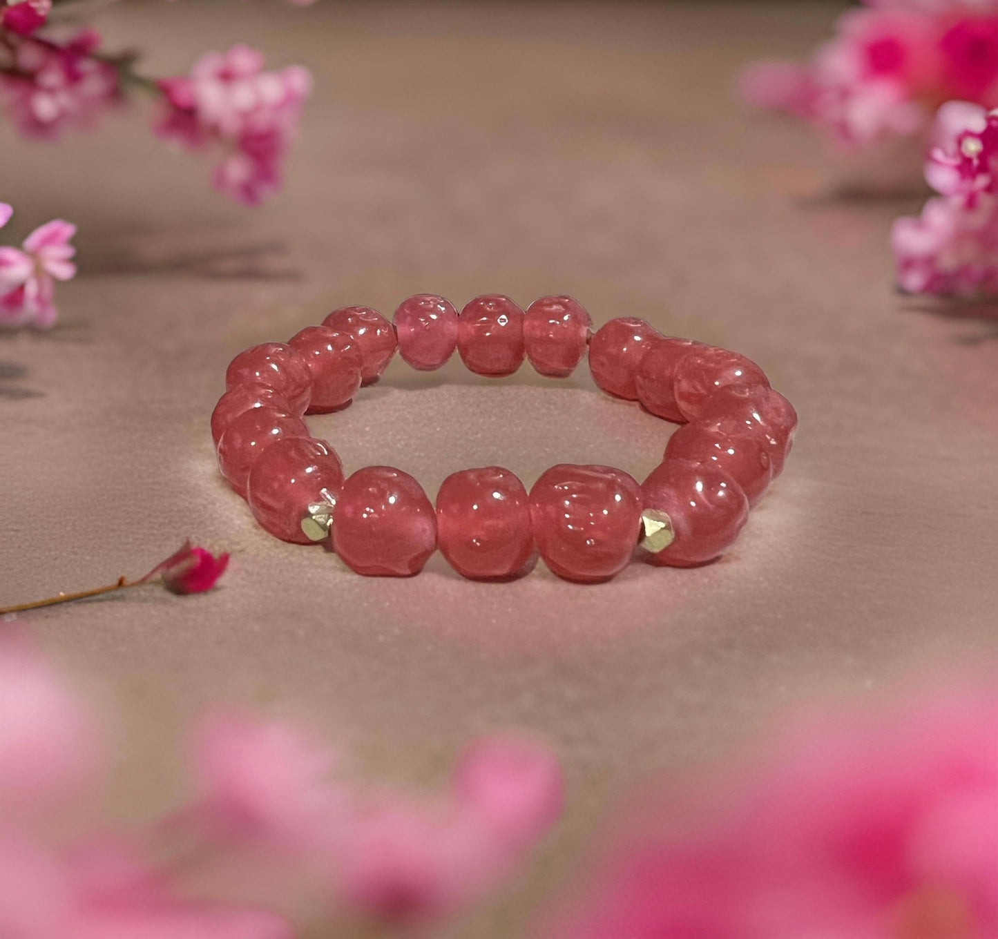 Cherry Bliss Stretch Bracelet - girlinpinkskirt shop