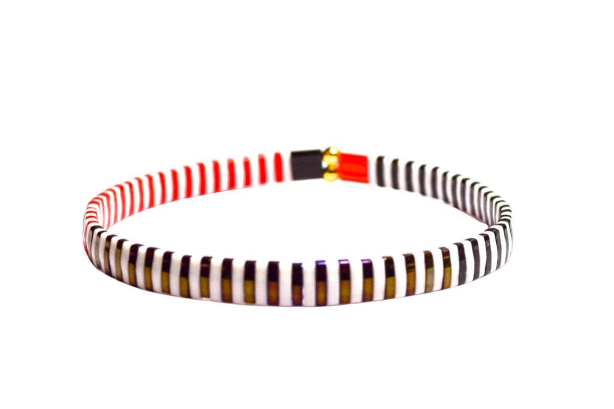 Retro Stripes Stretch Tila Bracelet