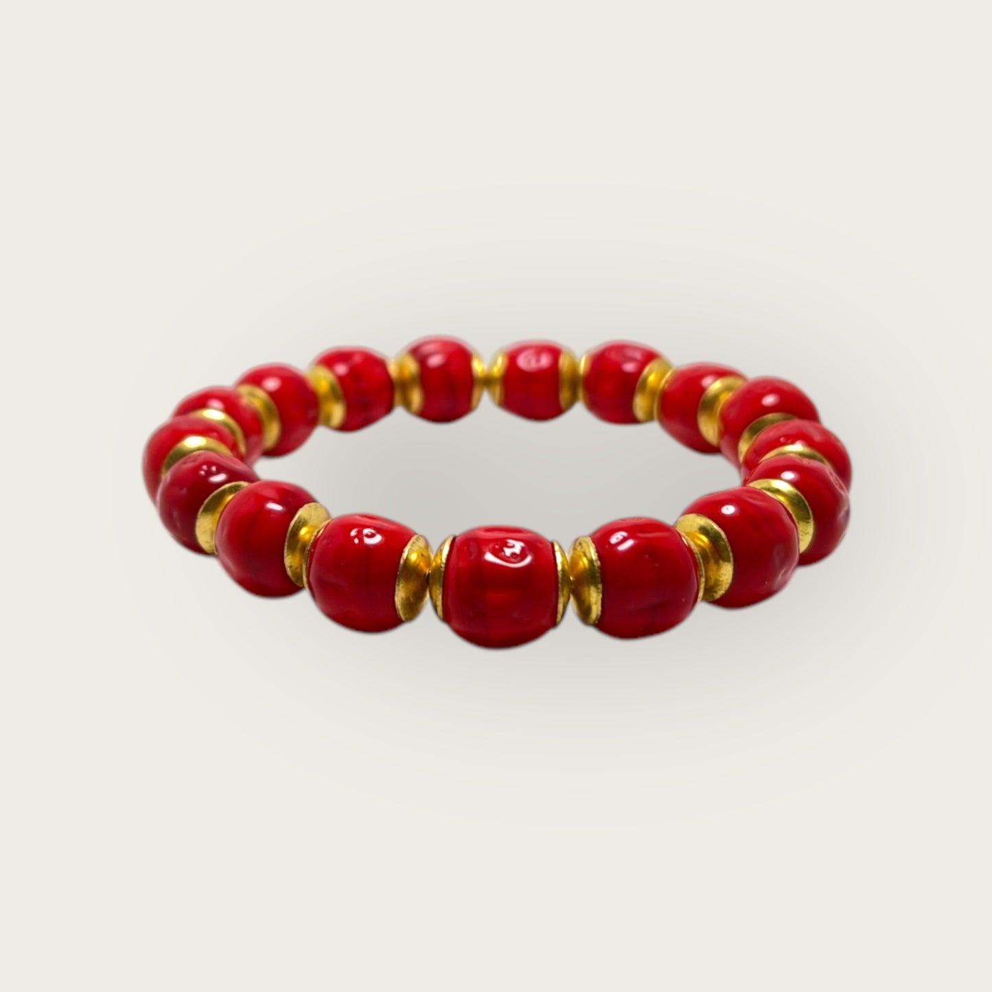Rich Red Cherries Stretch Bracelet